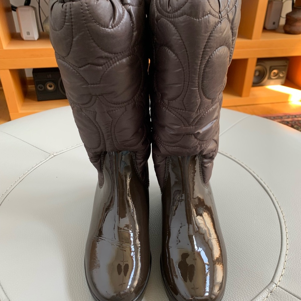 Coach Cantina Quilted Wedge Boots